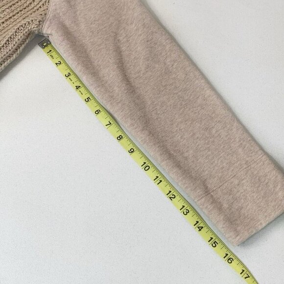 Talbots mixed media open cardigan Womens Petite Medium Smooth Knit Cable Knit - Picture 8 of 8